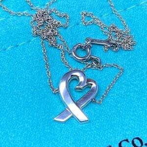 Tiffany & Co. Paloma Picasso Loving Heart Necklace Sterling Silver